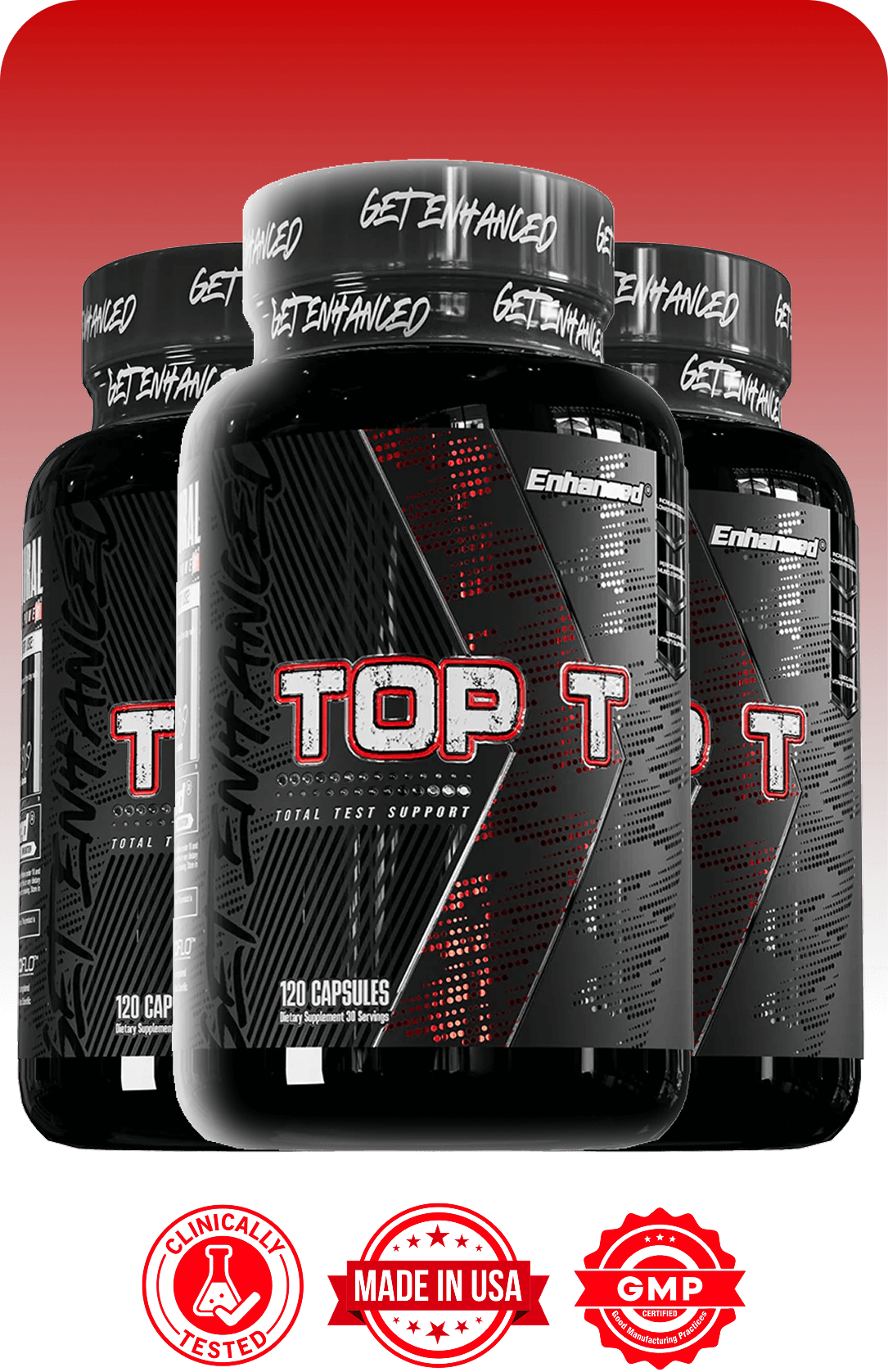 Top T supplement bottles